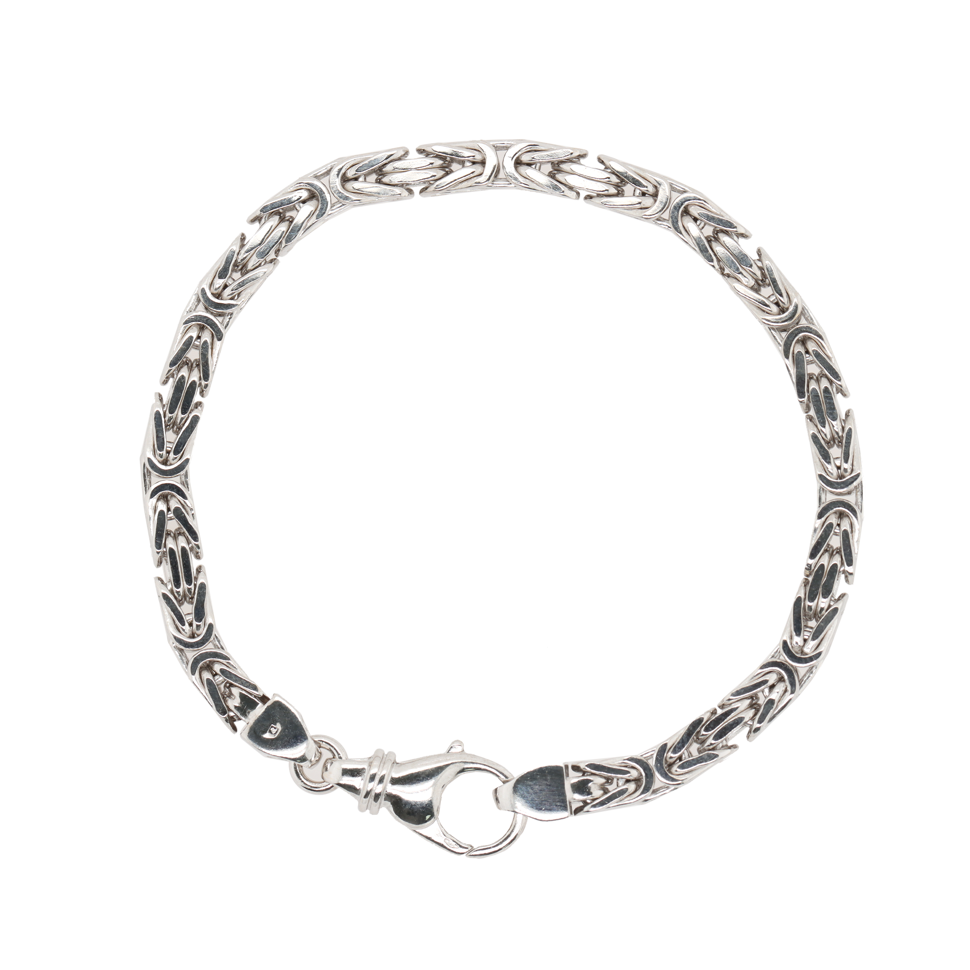 5.18mm 14k White Gold Byzantine Bracelet