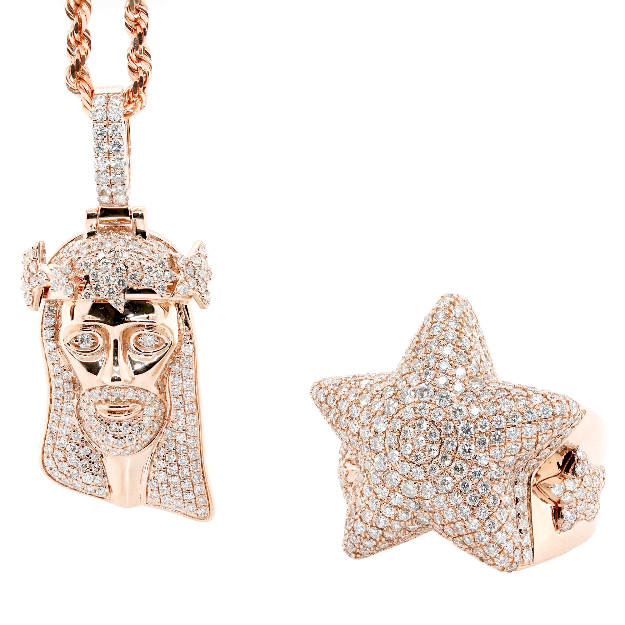 2pc Star Crown Jesus Diamond Set