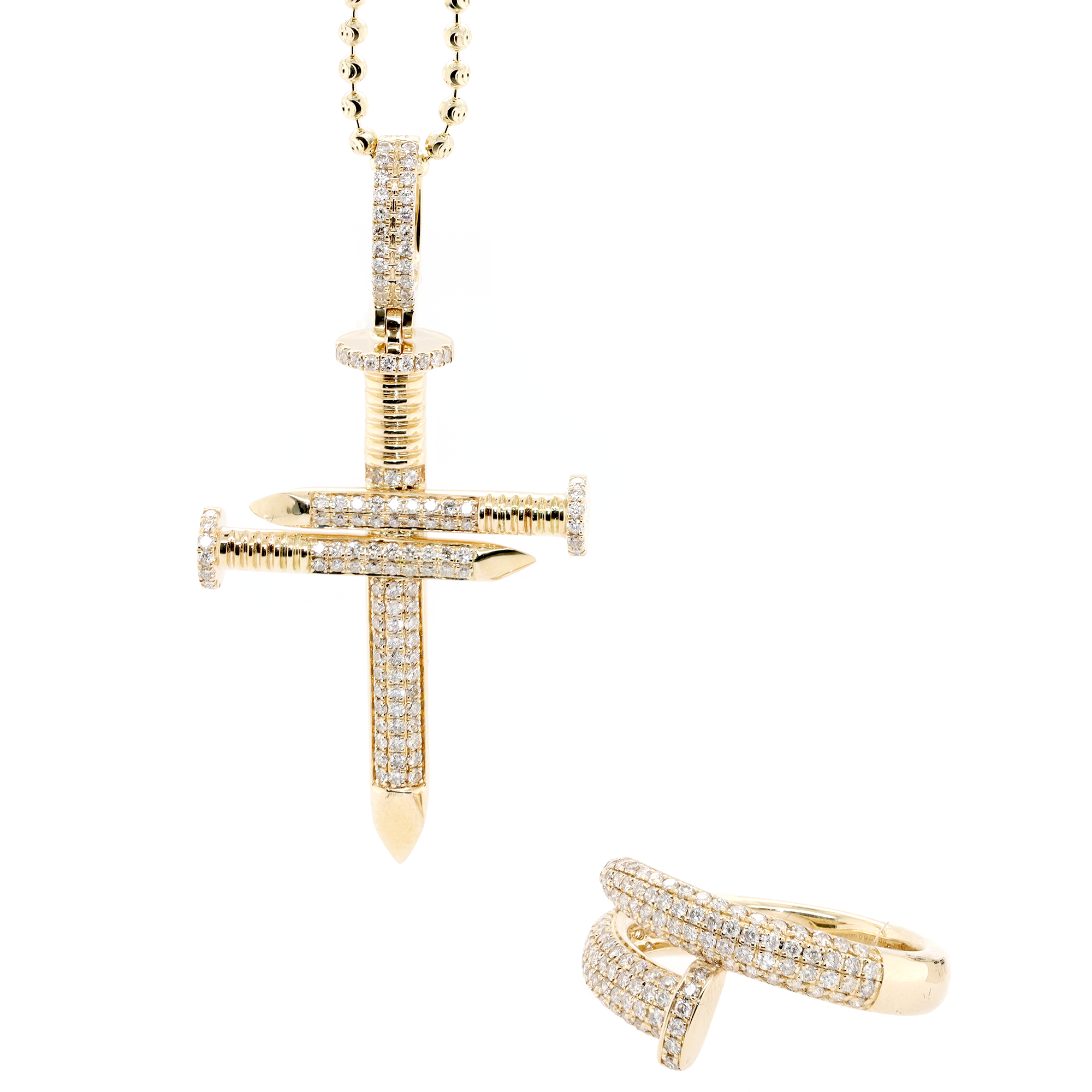 Diamond Nail Set with Chain