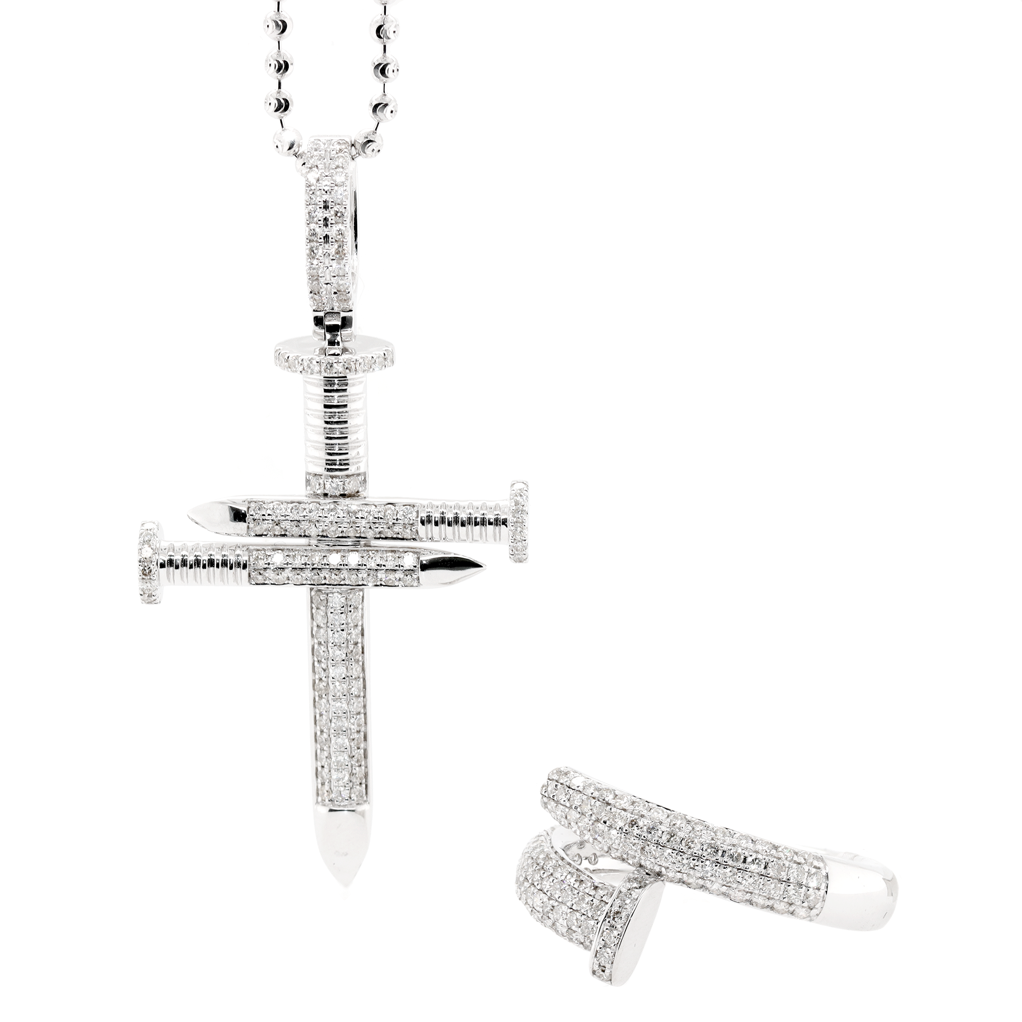 Diamond Nail Set with Chain