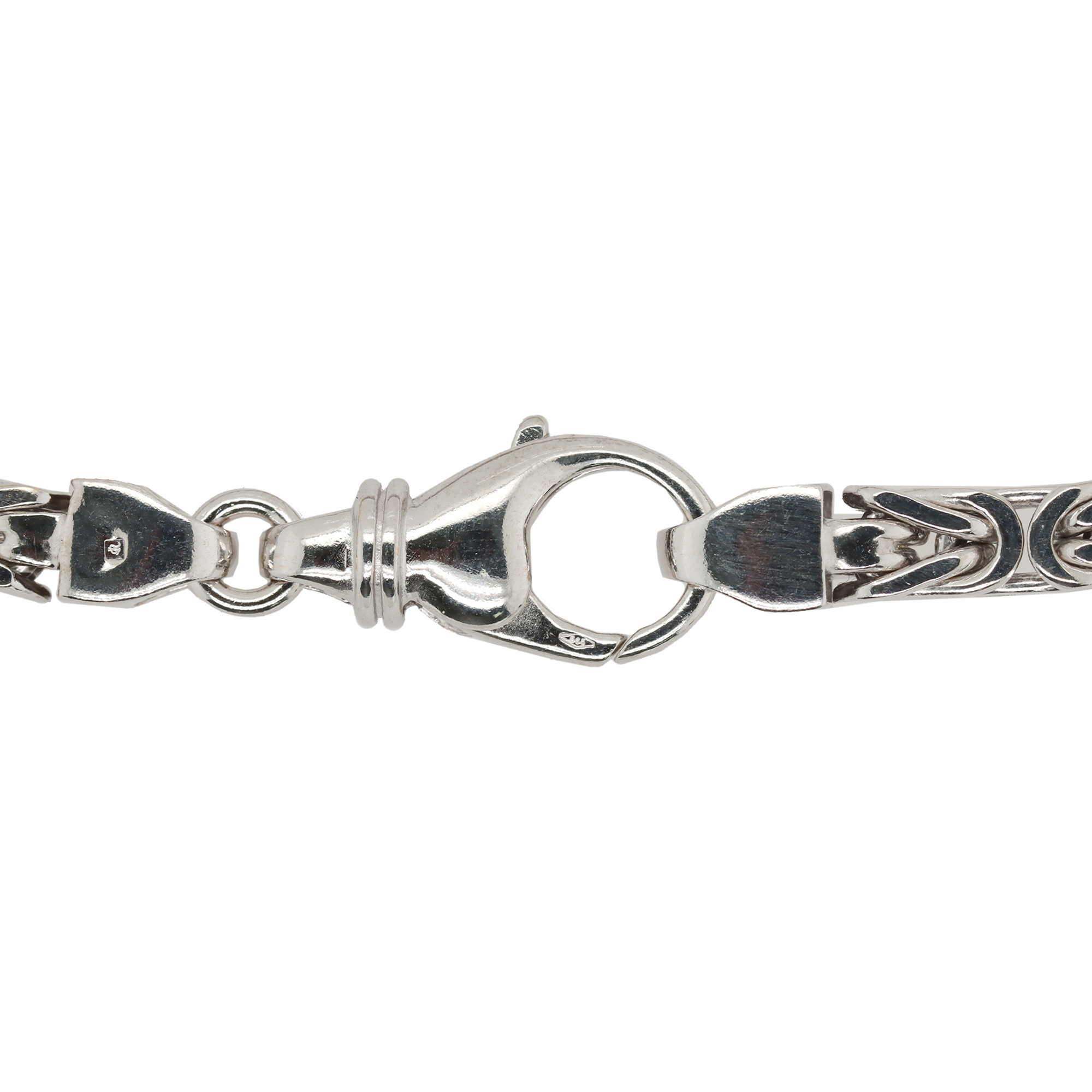5.18mm 14k White Gold Byzantine Bracelet