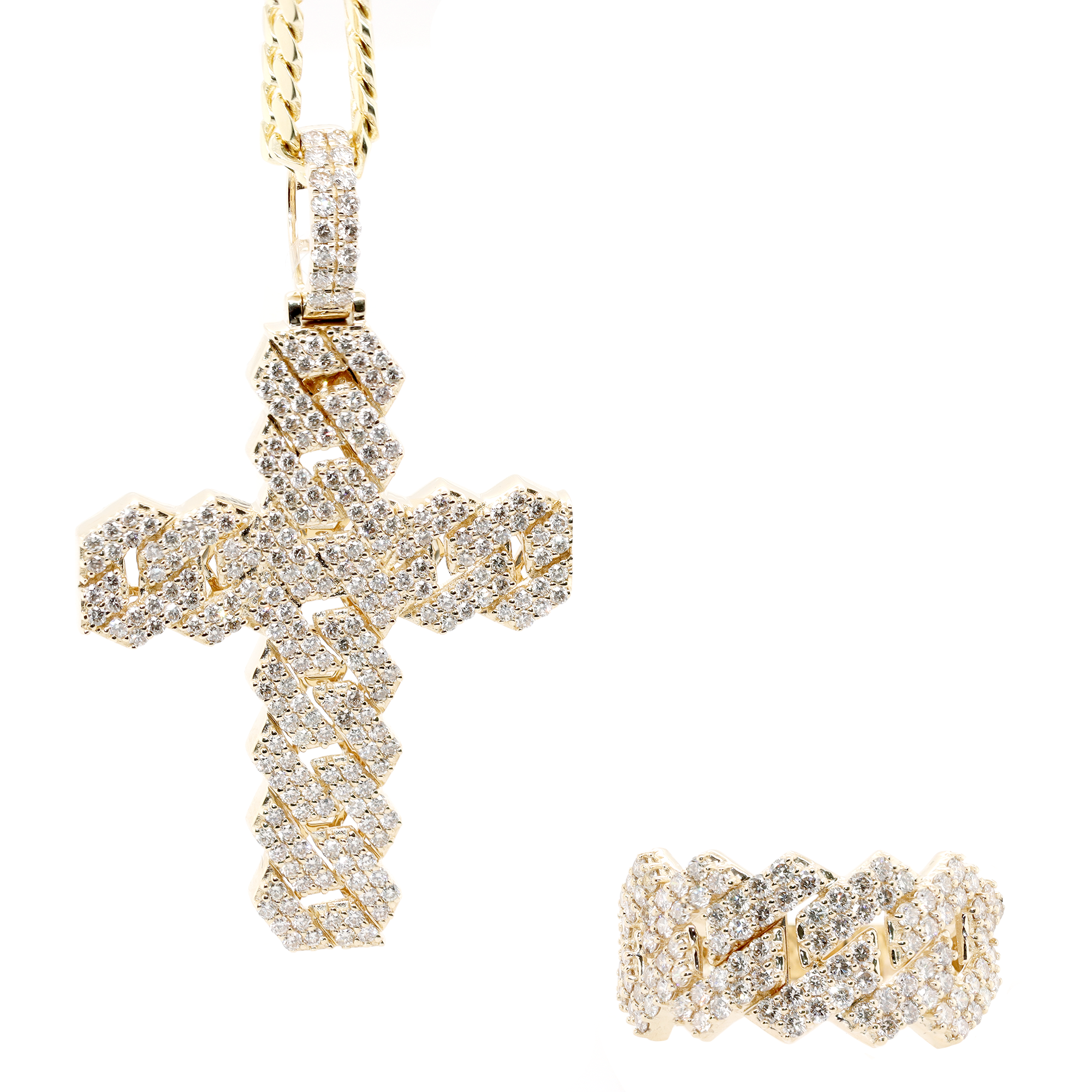 2pc Cuban Diamond Set