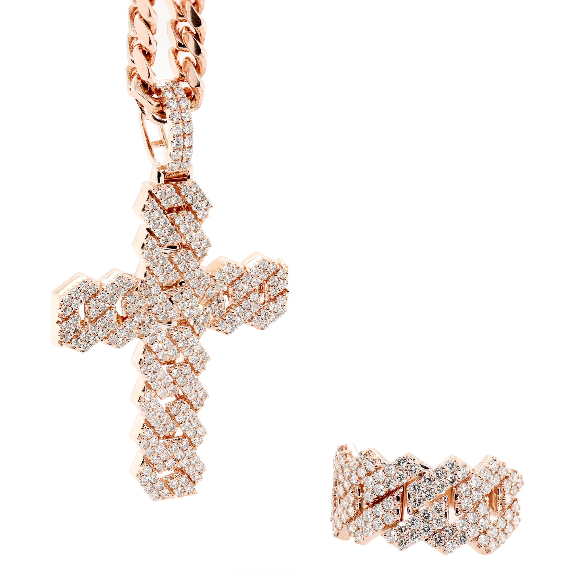 2pc Cuban Diamond Set