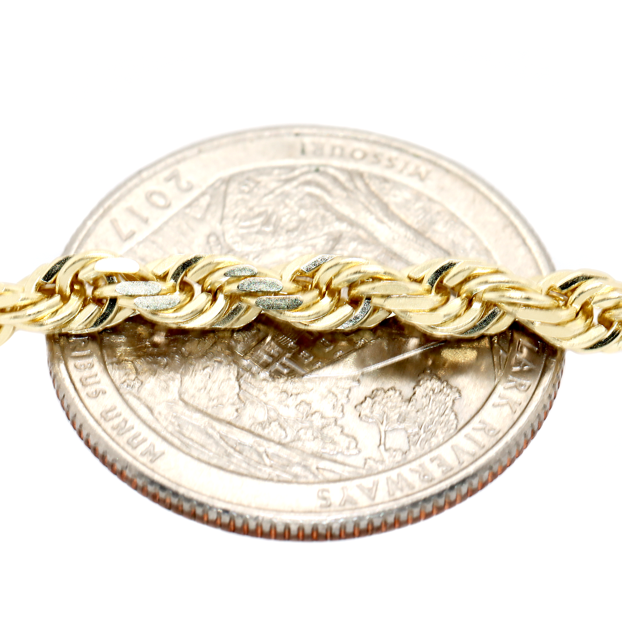 4mm 14k Gold Rope Chain