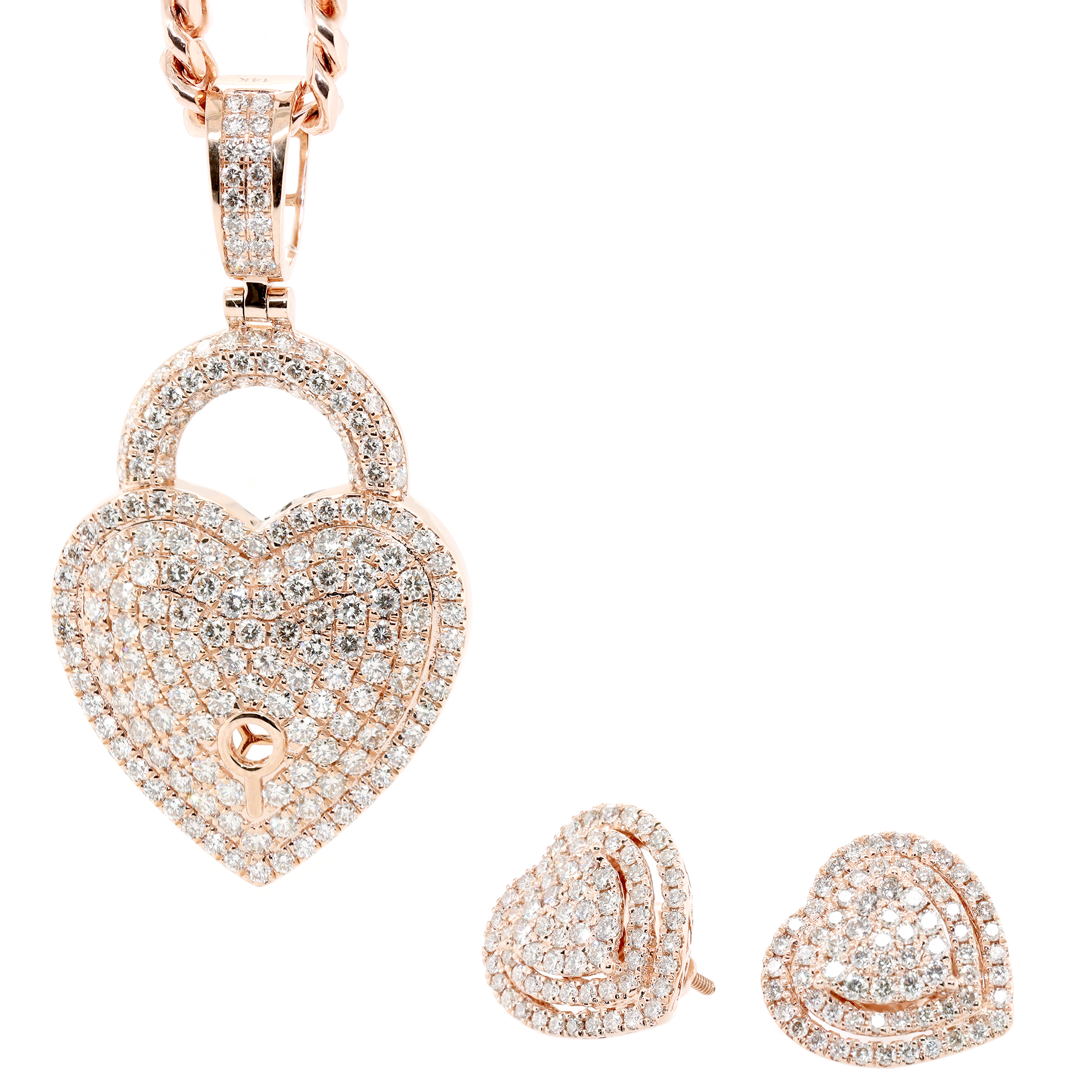 2pc Diamond Hearts Set