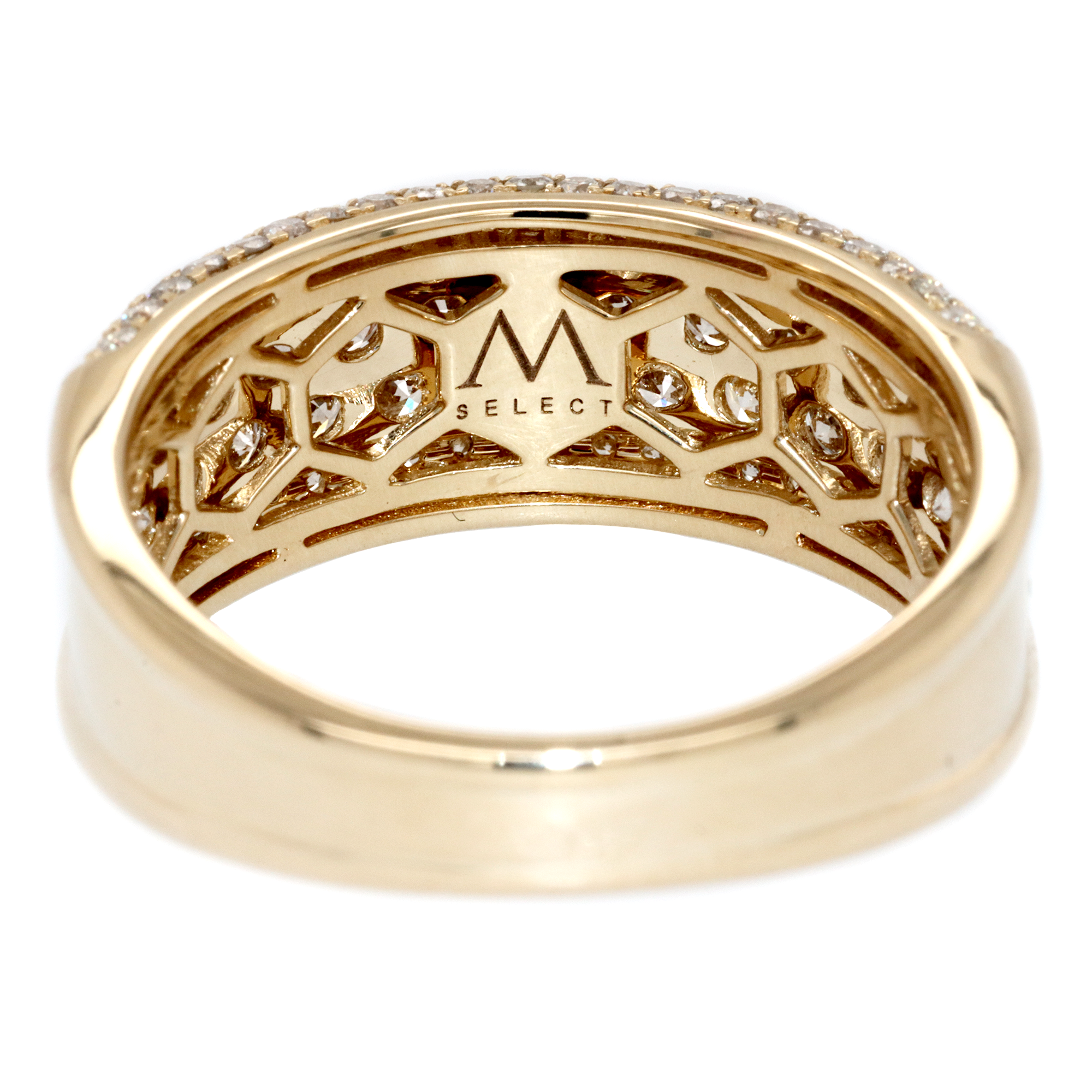 2 Row Pave Border Diamond Ring