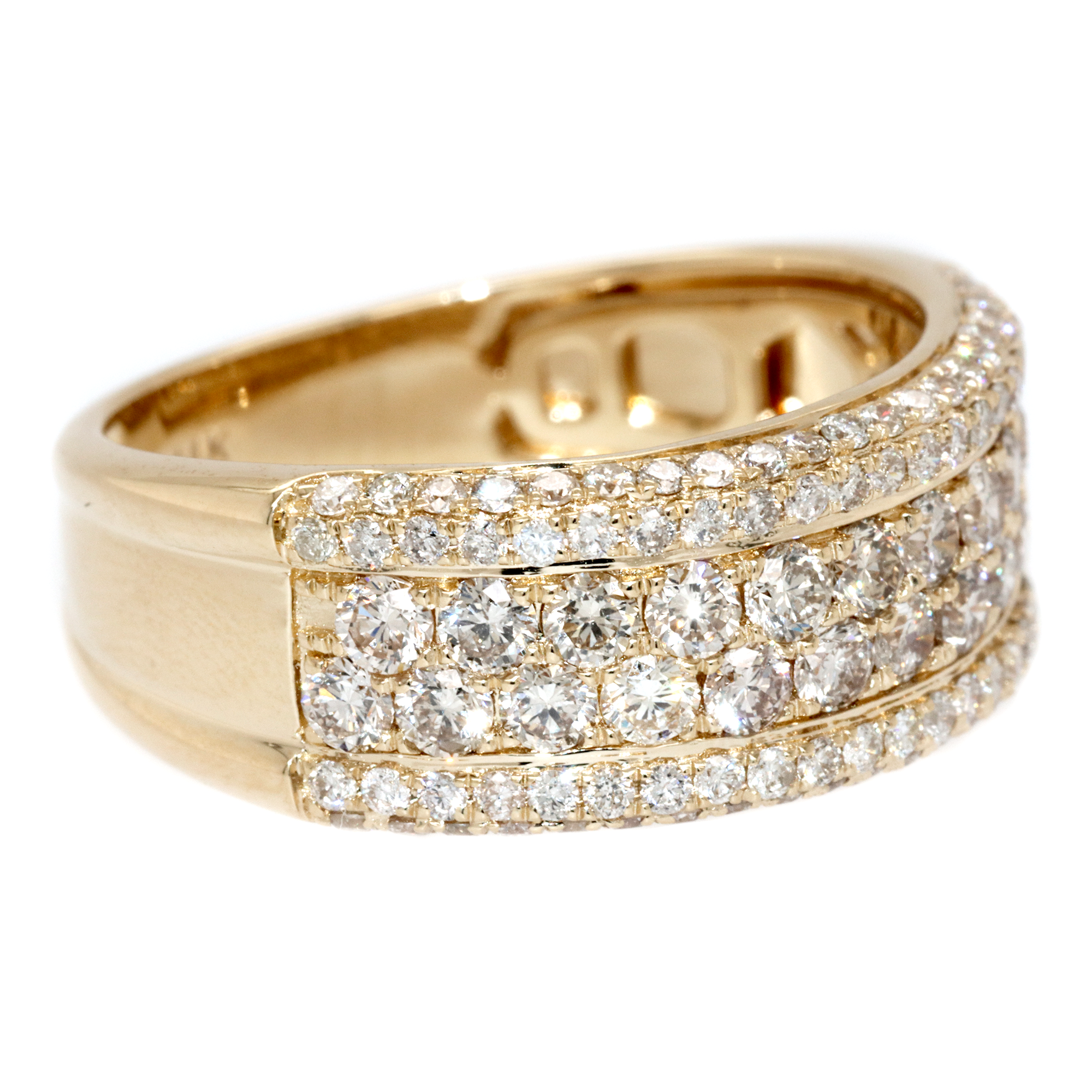 2 Row Pave Border Diamond Ring