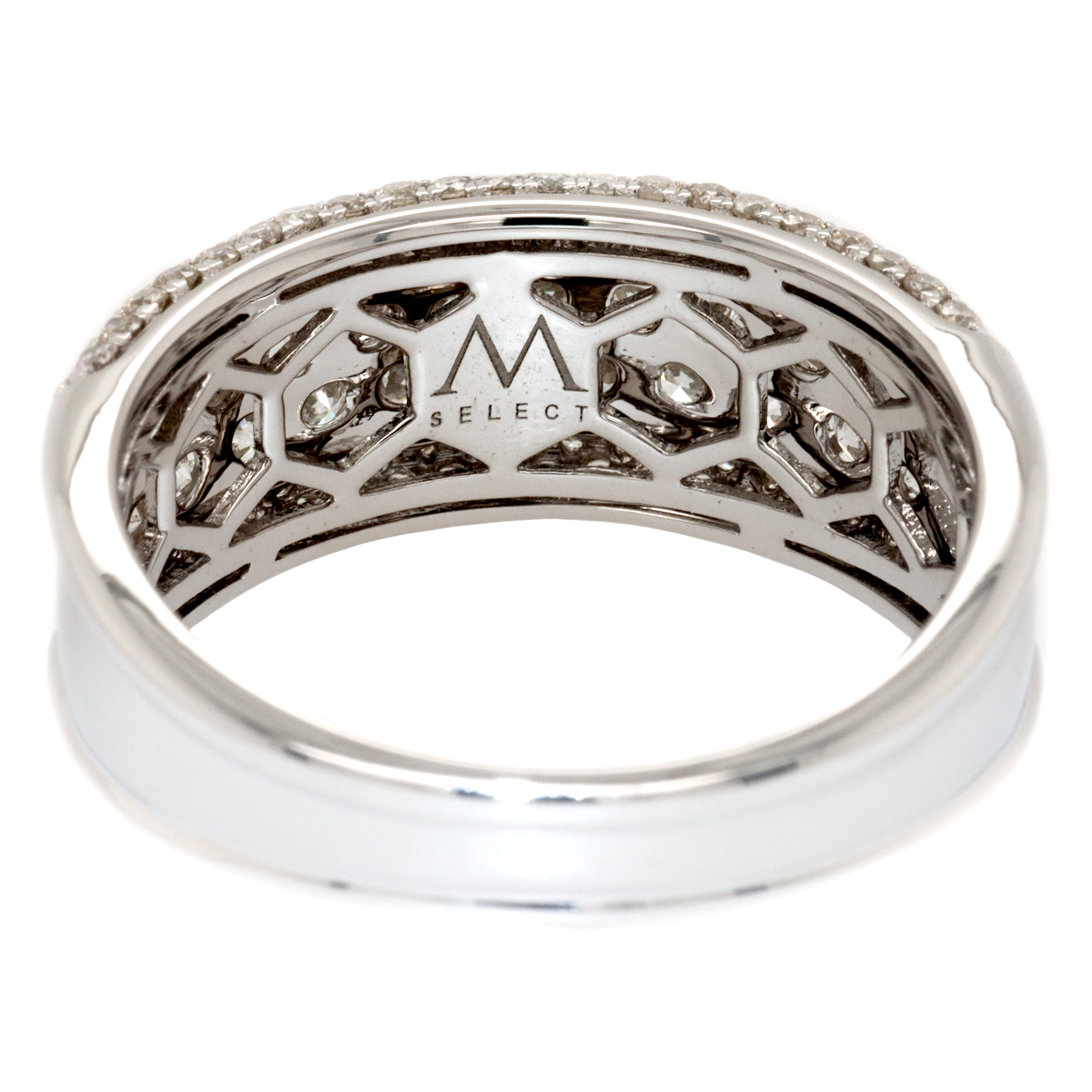 2 Row Pave Border Diamond Ring