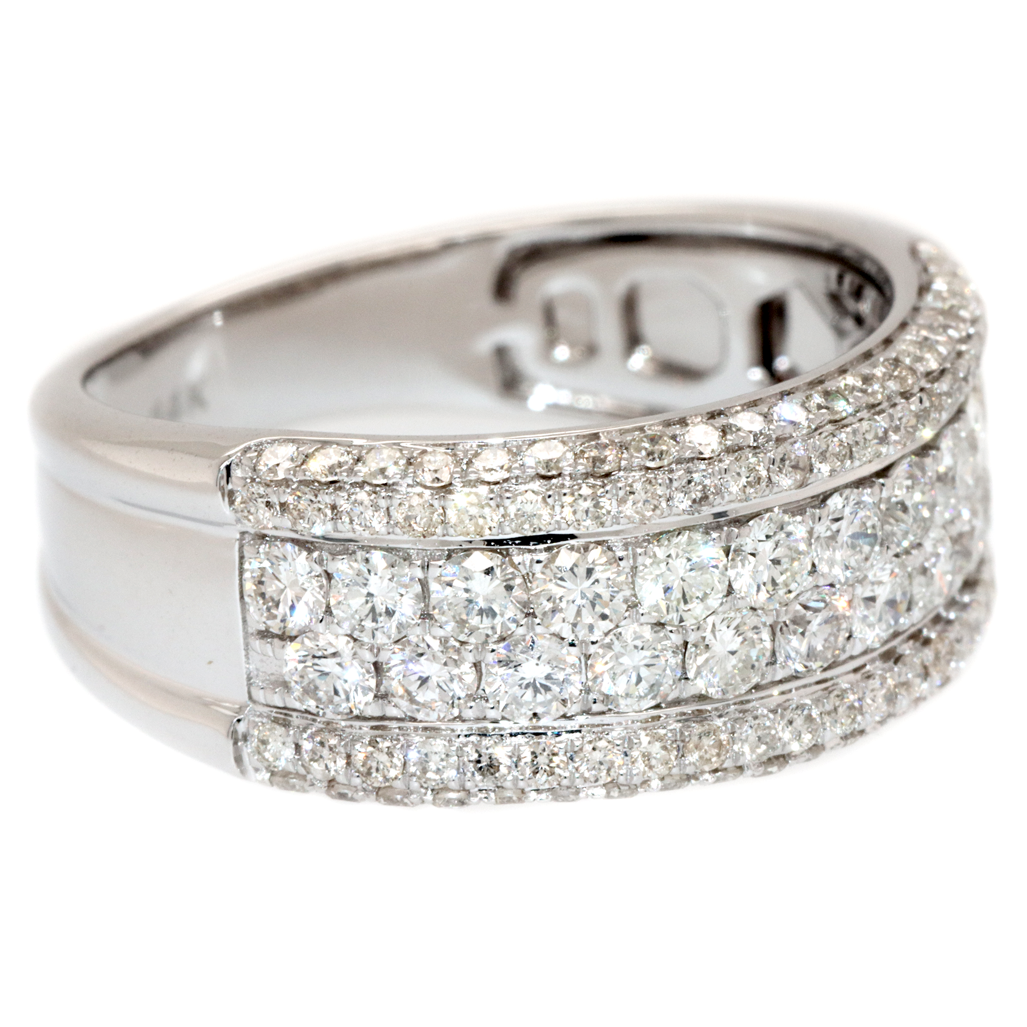 2 Row Pave Border Diamond Ring