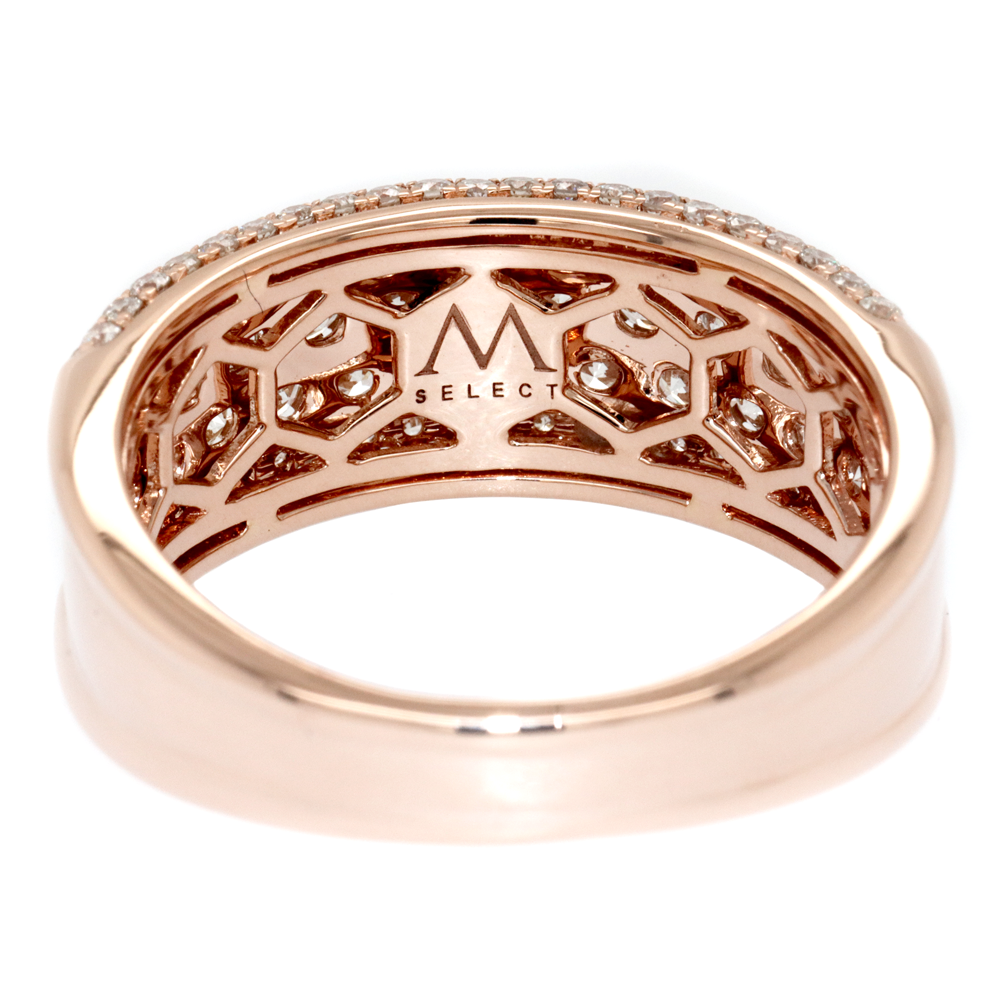 2 Row Pave Border Diamond Ring