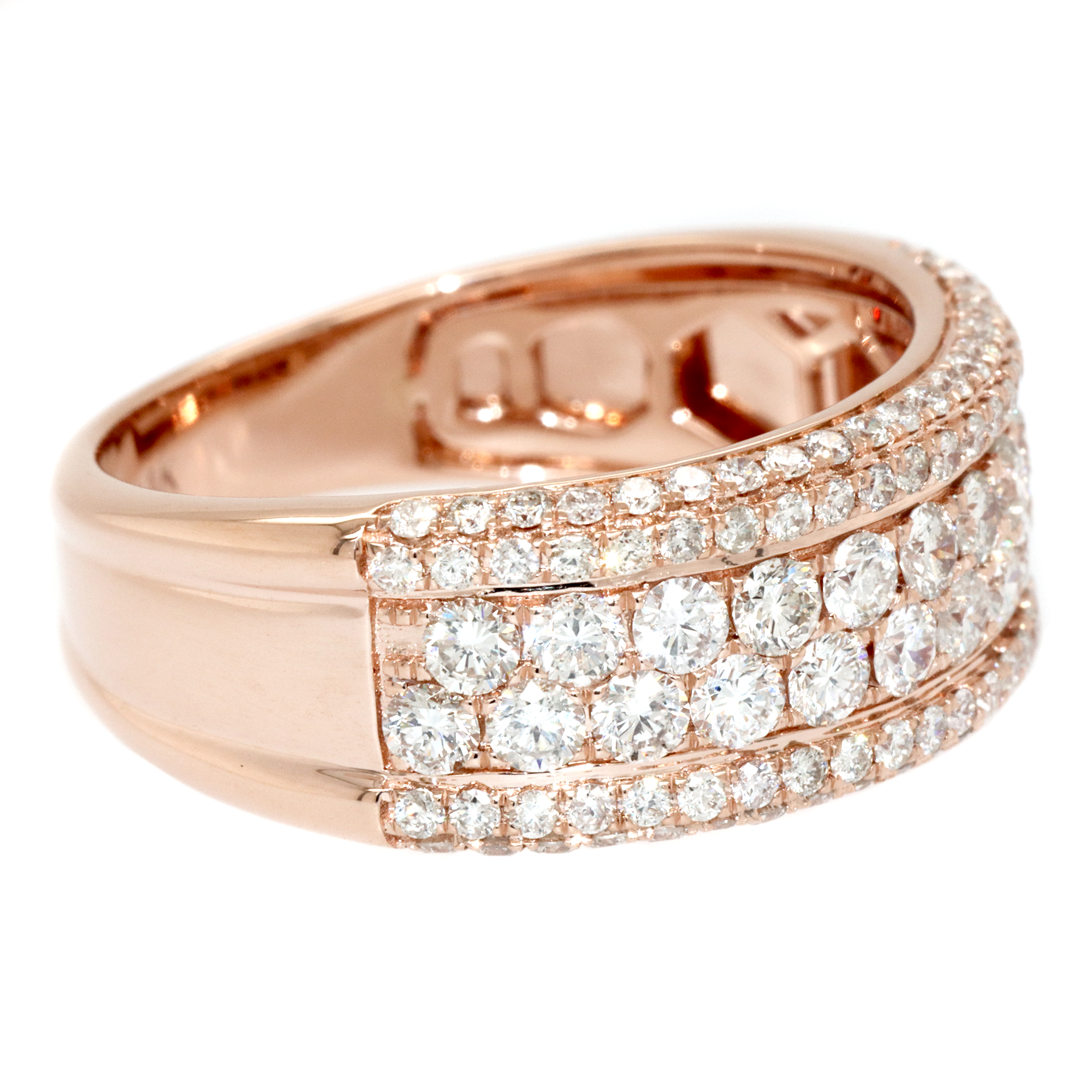 2 Row Pave Border Diamond Ring