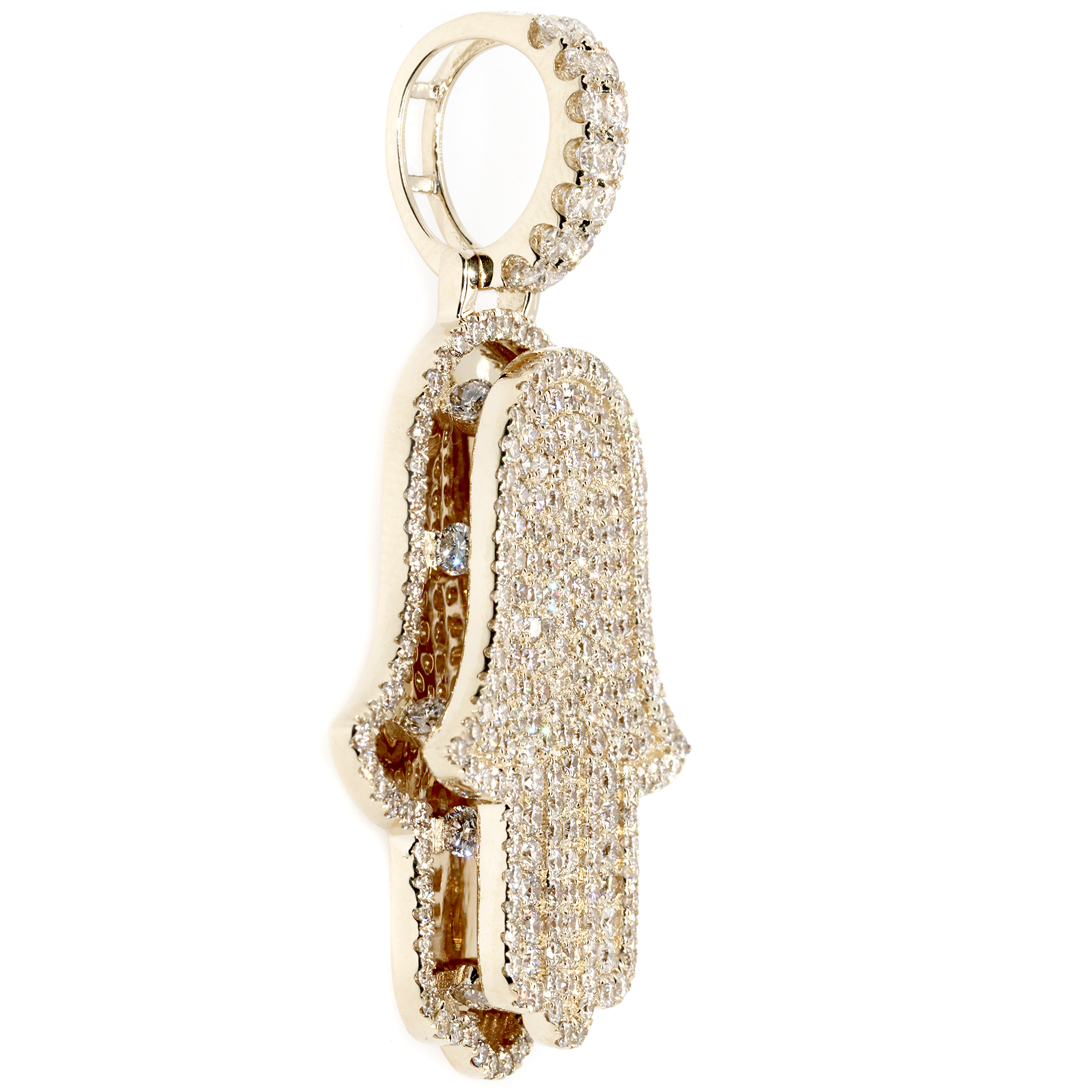 3D Diamond Hamsa Set with Chain