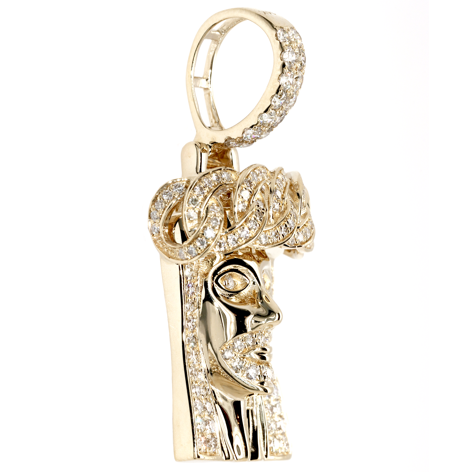 Cuban Crown Jesus Diamond Pendant