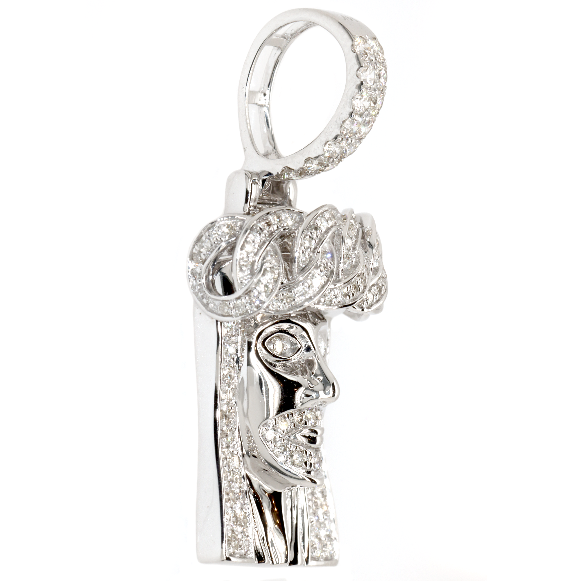Cuban Crown Jesus Diamond Pendant