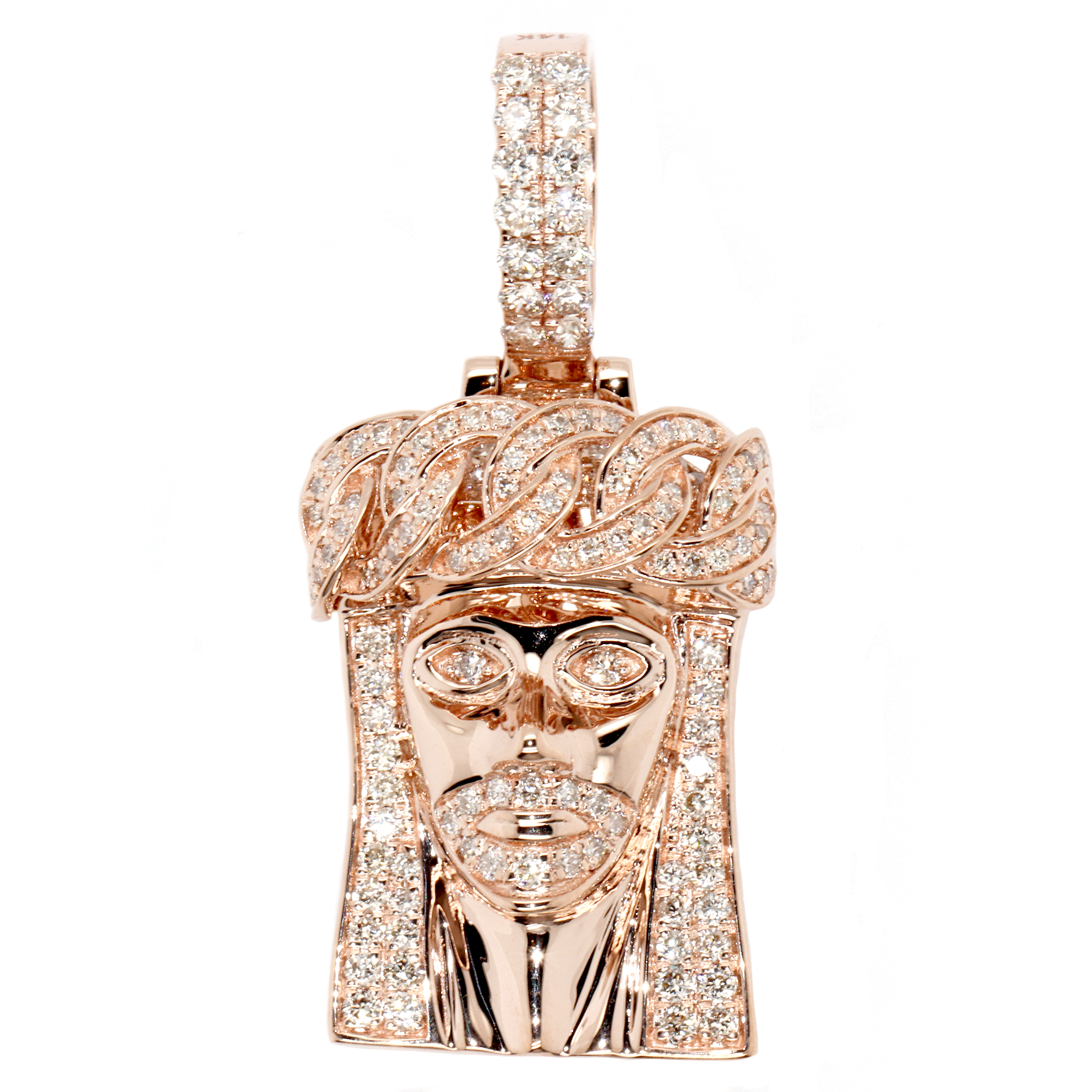 Cuban Crown Jesus Diamond Pendant