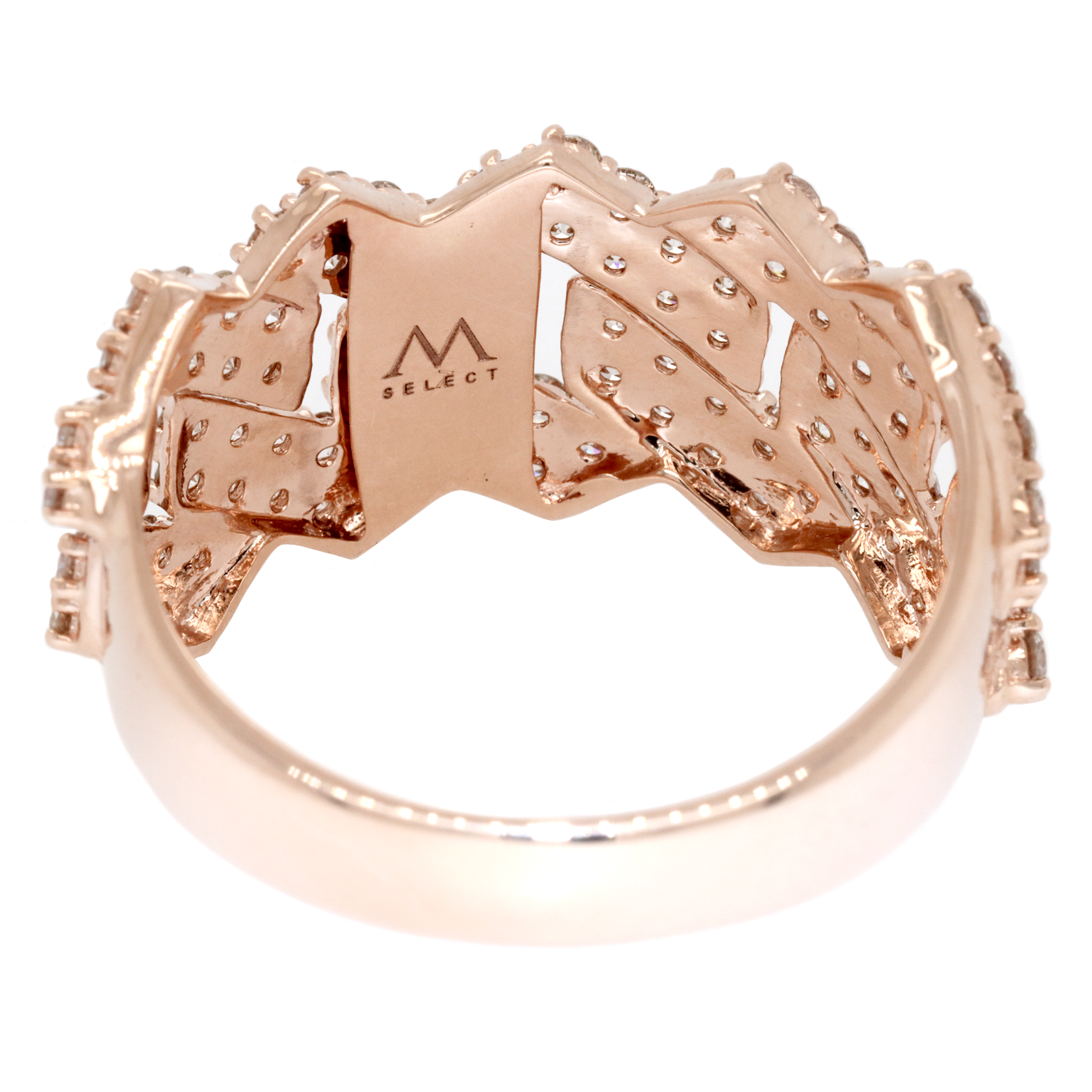 1.90ct Square Cuban Link Diamond Ring