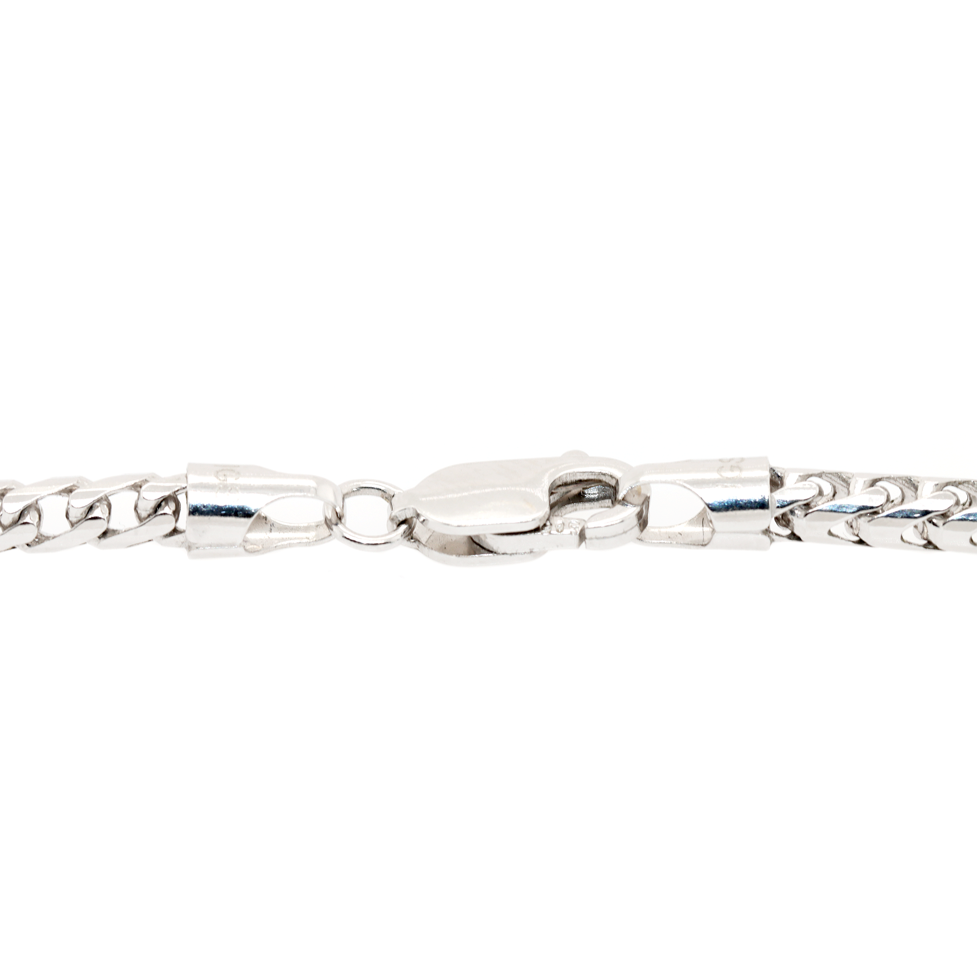 3mm Diamond Cut Franco Chain, 14K White Gold, Proclamation Jewelry 22 / Luxury Lobster Clasp