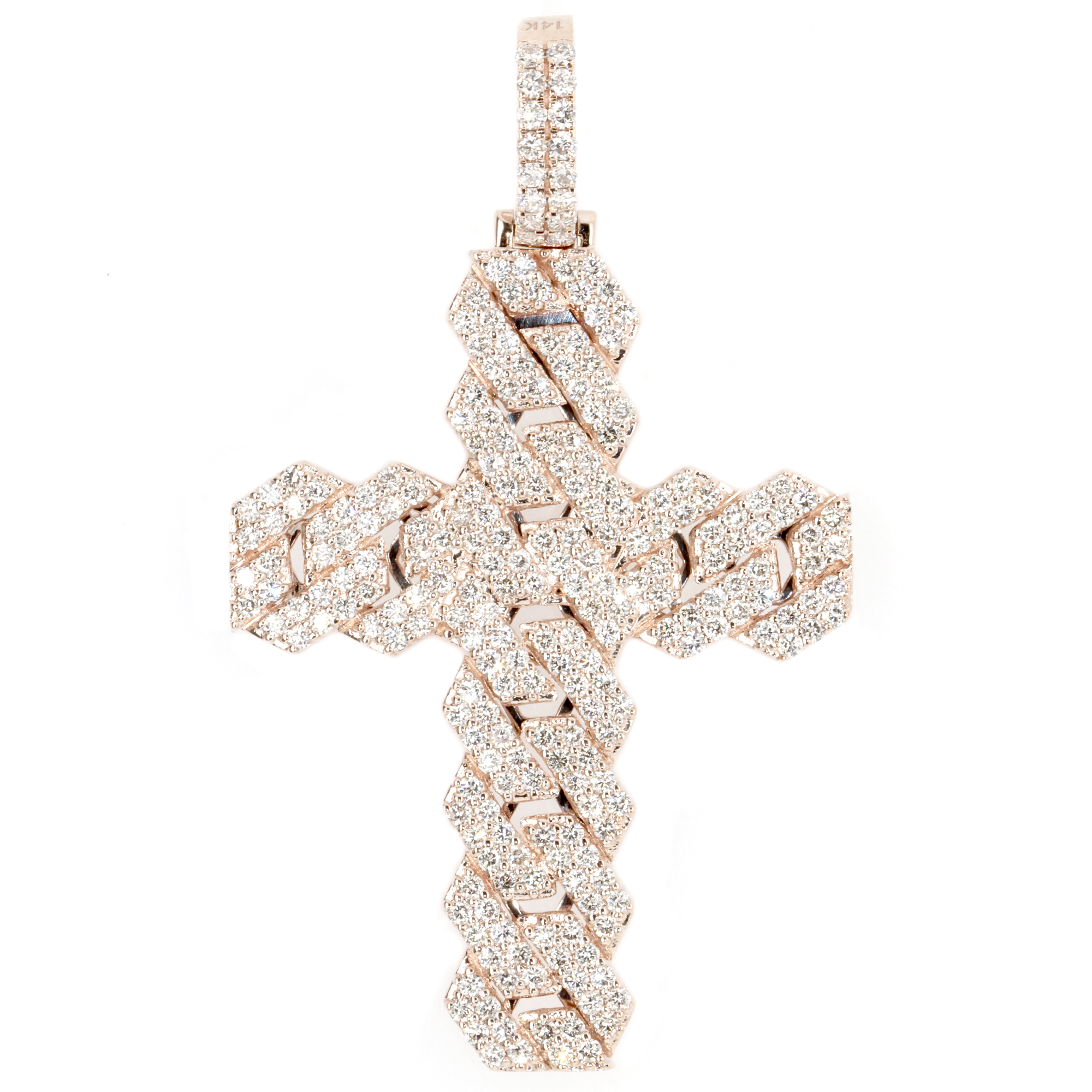 Cuban link cross on sale pendant