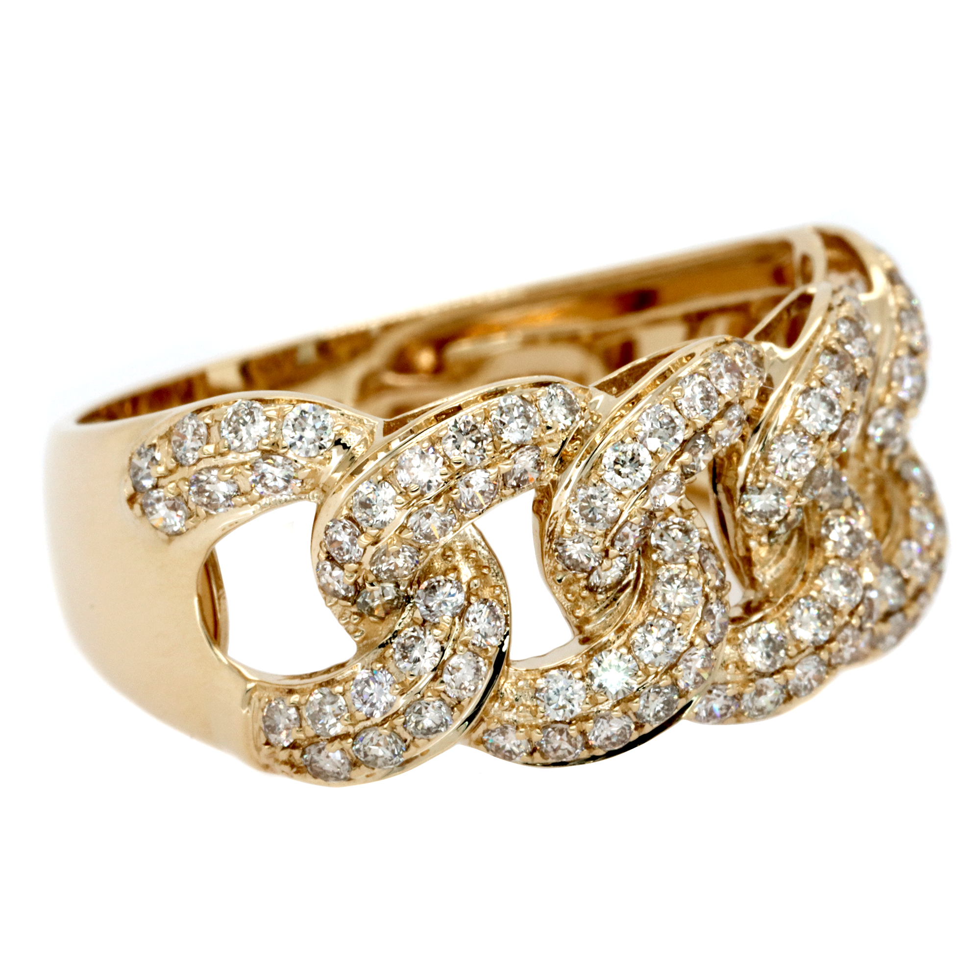 14K White Gold AMORE ID Cuban Diamond Ring – David's House of Diamonds