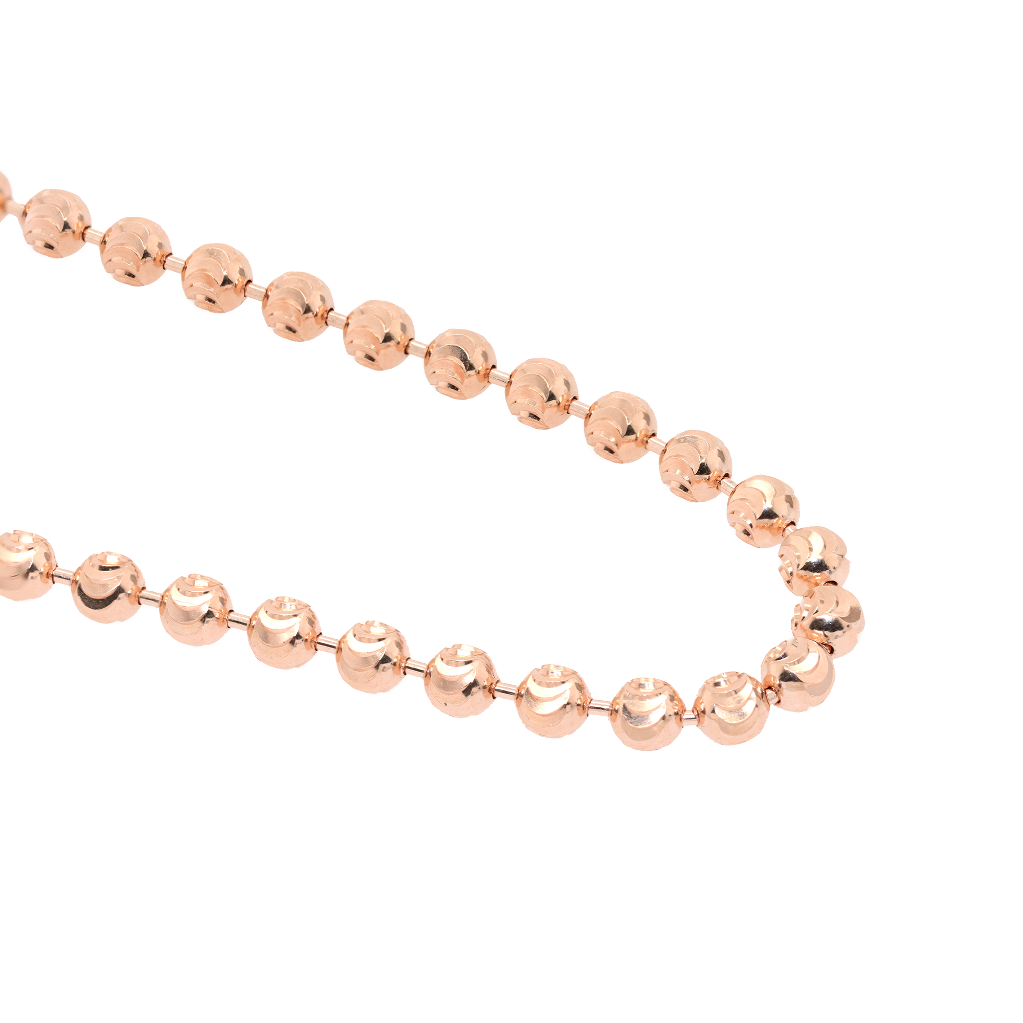 Rose Gold Sterling 925 Chain Necklace Ball Link 2x1.5 16 Inch From TotallyBeads
